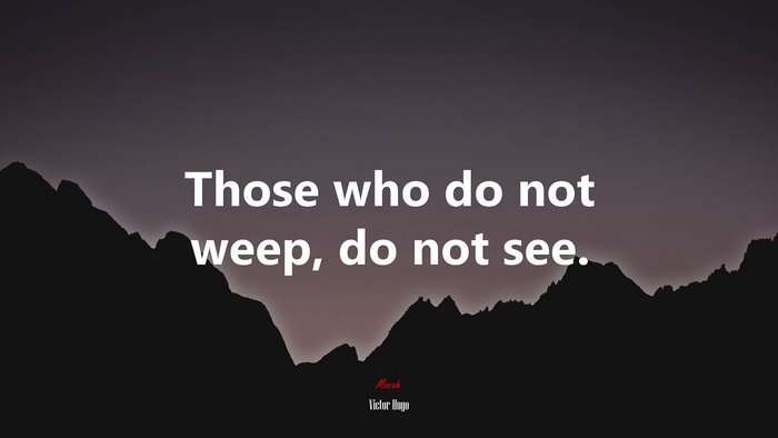 Those who do not weep, do not see. | Victor Hugo quote