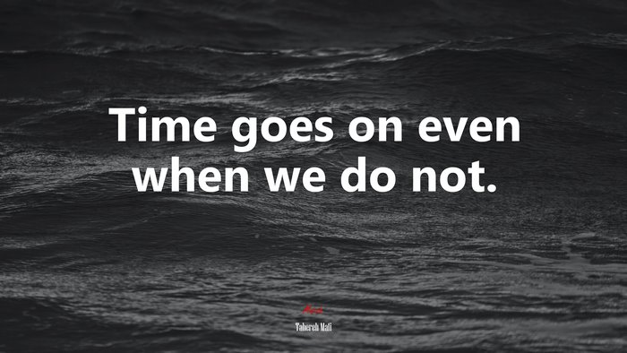 Time goes on even when we do not. | Tahereh Mafi quote