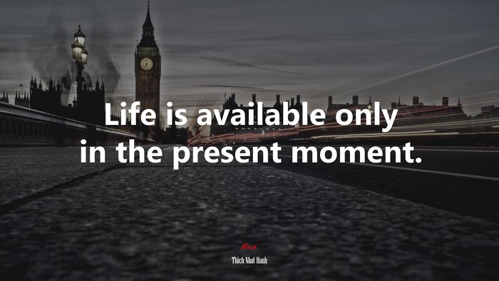 Life is available only in the present moment. | Thich Nhat Hanh quote