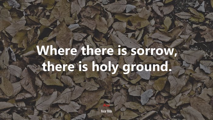 Where there is sorrow, there is holy ground. | Oscar Wilde quote
