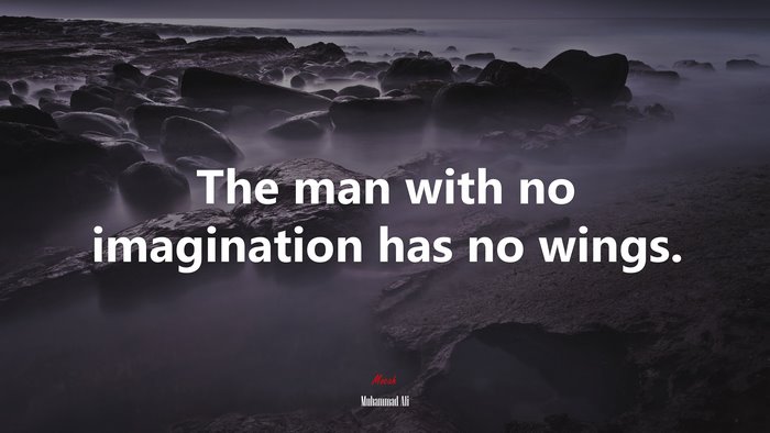 The man with no imagination has no wings. | Muhammad Ali quote