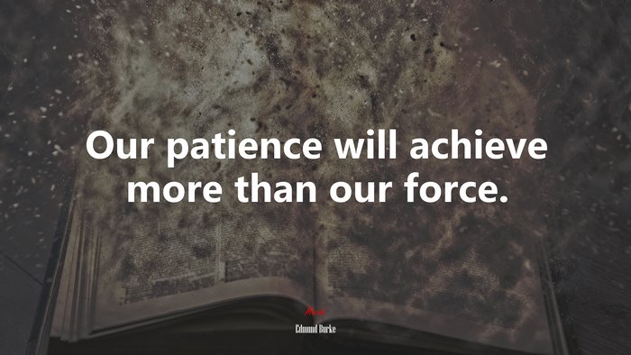 Our patience will achieve more than our force. | Edmund Burke quote