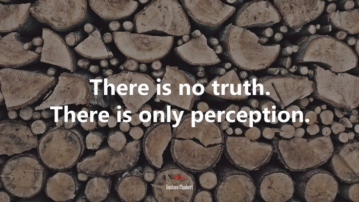 There is no truth. There is only perception. | Gustave Flaubert quote