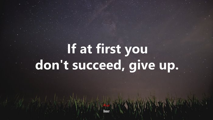 If at first you don’t succeed, give up. | Homer quote