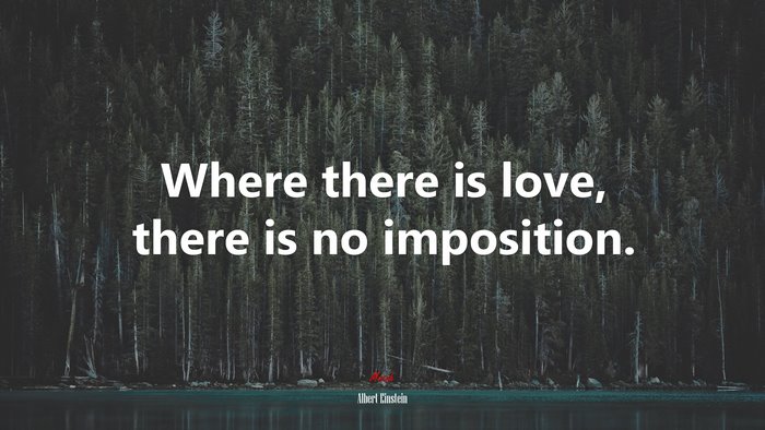 Where there is love, there is no imposition. | Albert Einstein quote