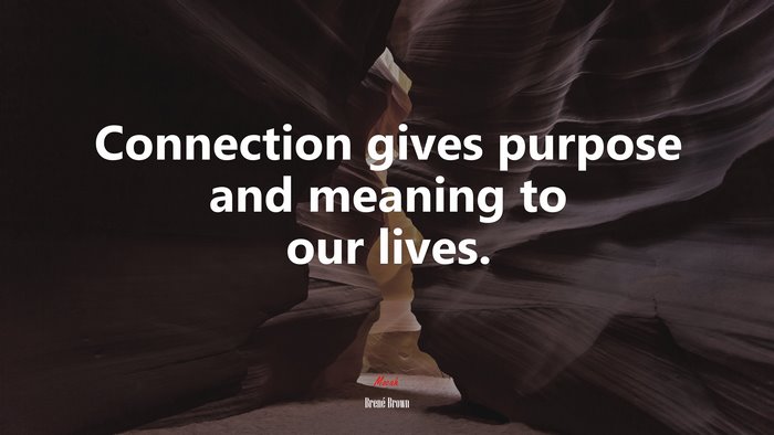 Connection gives purpose and meaning to our lives. | Brené Brown quote