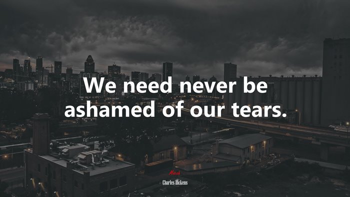 We need never be ashamed of our tears. | Charles Dickens quote