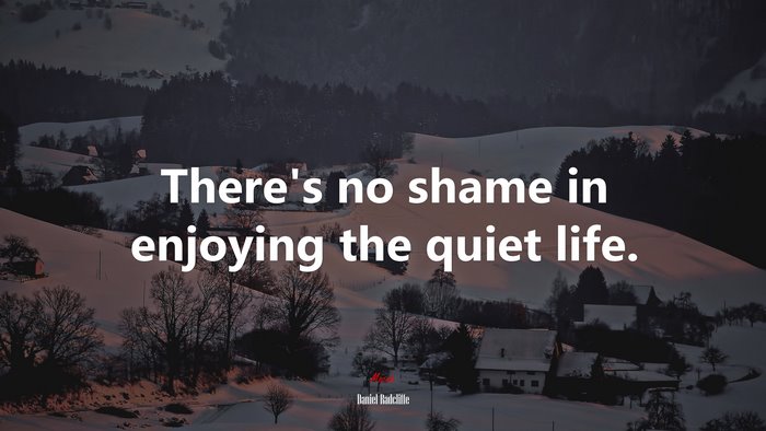 There’s no shame in enjoying the quiet life. | Daniel Radcliffe quote