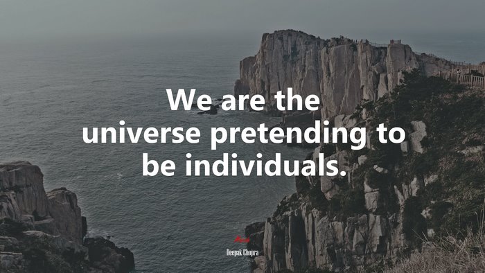 We are the universe pretending to be individuals. | Deepak Chopra quote