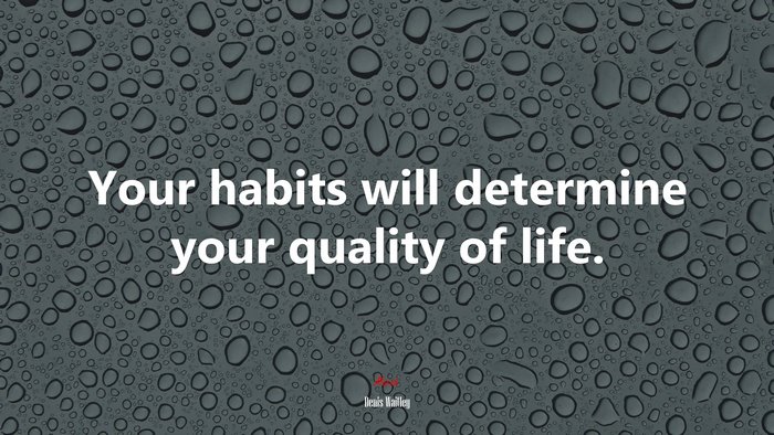 Your habits will determine your quality of life. | Denis Waitley quote