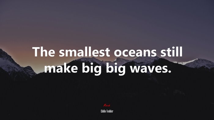 The smallest oceans still make big big waves. | Eddie Vedder quote