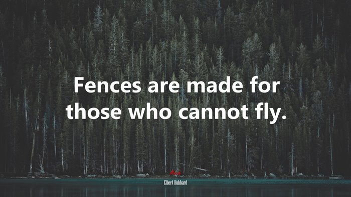 Fences are made for those who cannot fly. | Elbert Hubbard quote