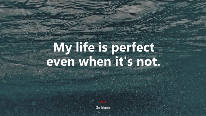 My life is perfect even when it’s not. | Ellen DeGeneres quote