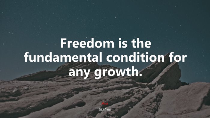 Freedom is the fundamental condition for any growth. | Erich Fromm quote