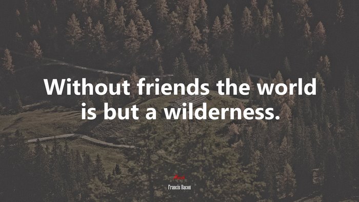 Without friends the world is but a wilderness. | Francis Bacon quote