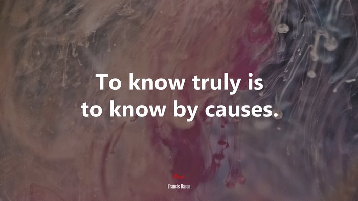 To know truly is to know by causes. | Francis Bacon quote