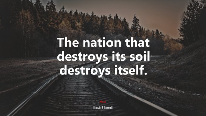 The nation that destroys its soil destroys itself. | Franklin D. Roosevelt quote