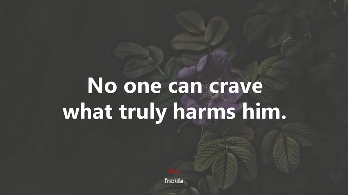 No one can crave what truly harms him. | Franz Kafka quote