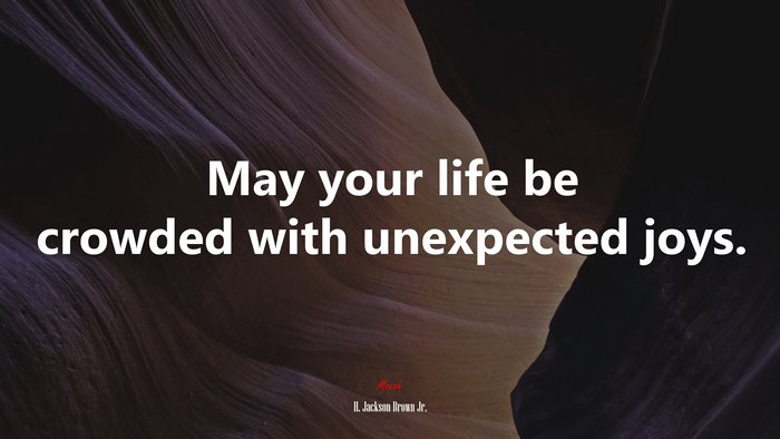 May your life be crowded with unexpected joys. | H. Jackson Brown Jr. quote