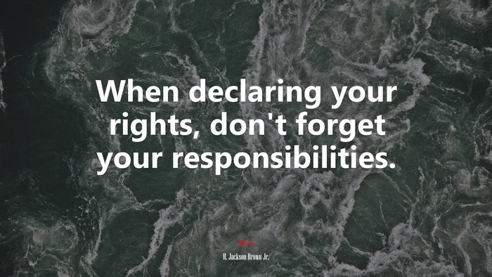 When declaring your rights, don’t forget your responsibilities. | H. Jackson Brown Jr. quote