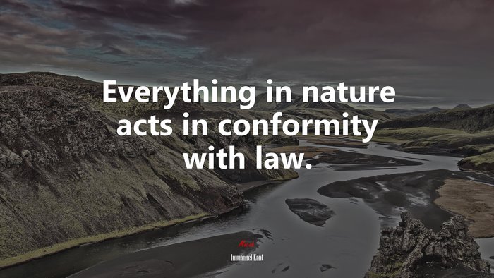 Everything in nature acts in conformity with law. | Immanuel Kant quote