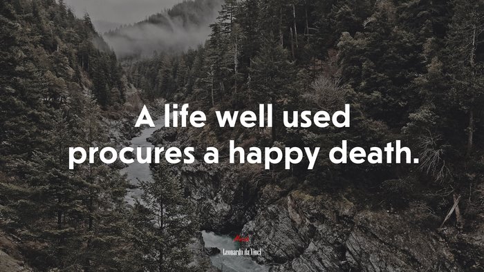 A life well used procures a happy death. | Leonardo da Vinci quote