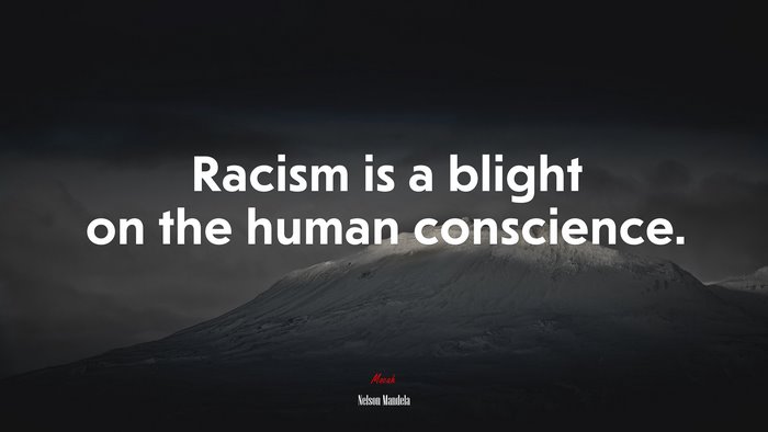 Racism is a blight on the human conscience. | Nelson Mandela quote