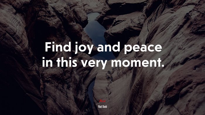 Find joy and peace in this very moment. | Nhat Hanh quote