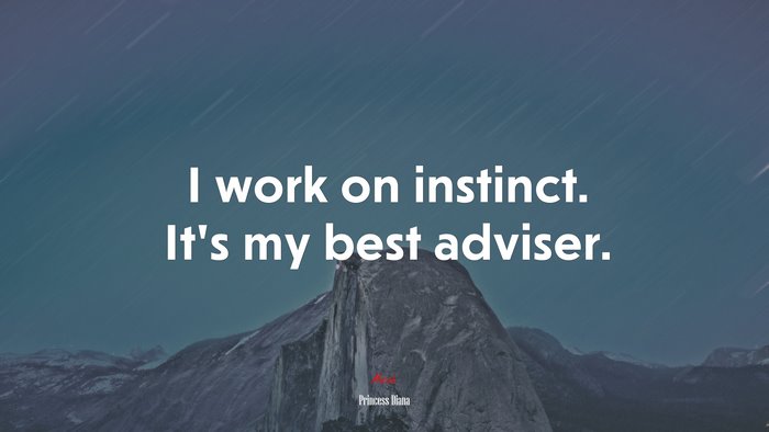 I work on instinct. It’s my best adviser. | Princess Diana quote