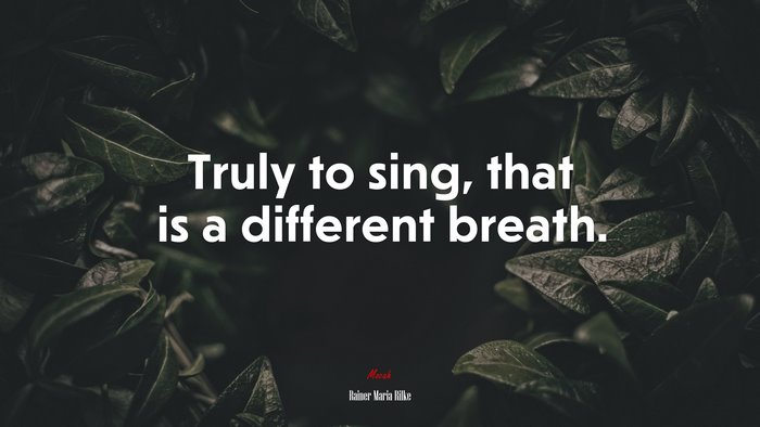 Truly to sing, that is a different breath. | Rainer Maria Rilke quote