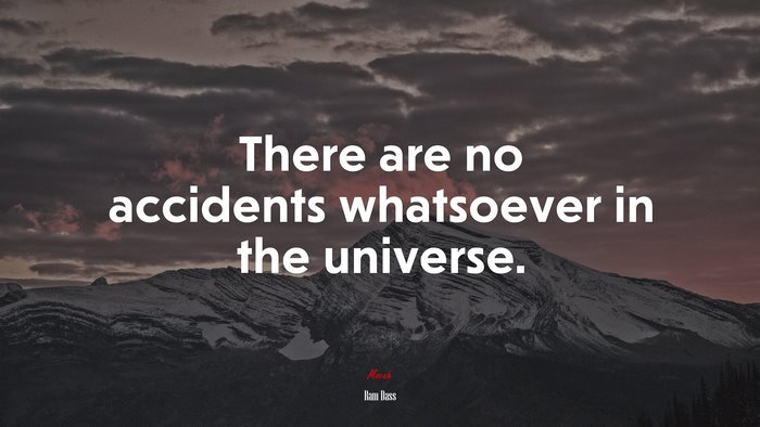 There are no accidents whatsoever in the universe. | Ram Dass quote