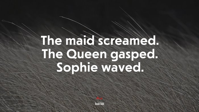 The maid screamed. The Queen gasped. Sophie waved. | Roald Dahl quote