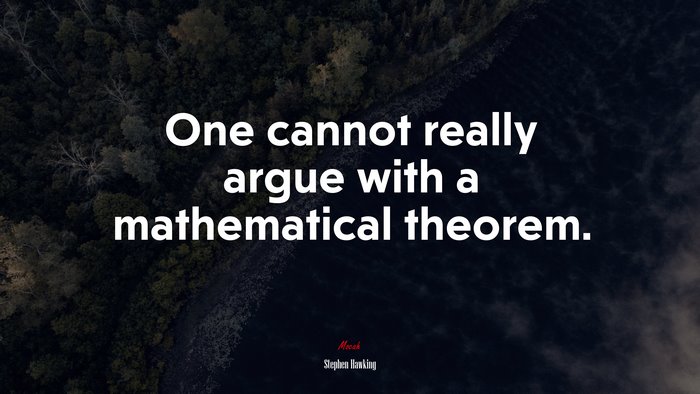 One cannot really argue with a mathematical theorem. | Stephen Hawking quote
