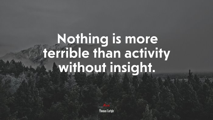 Nothing is more terrible than activity without insight. | Thomas Carlyle quote