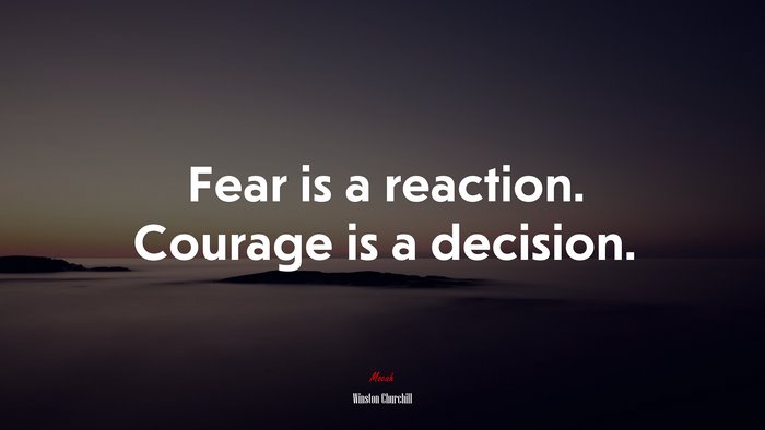 Fear is a reaction. Courage is a decision. | Winston Churchill quote