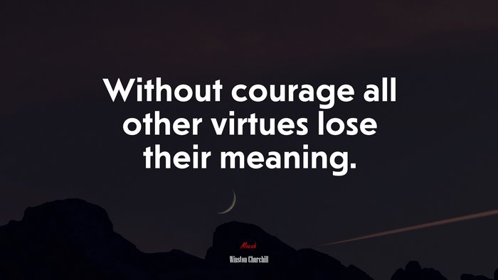 Without courage all other virtues lose their meaning. | Winston Churchill quote