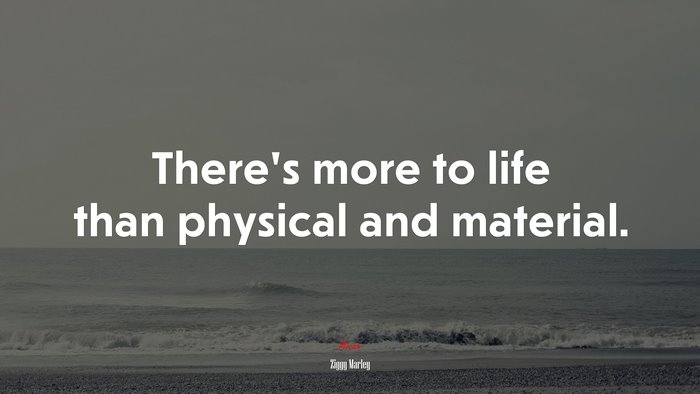 There’s more to life than physical and material. | Ziggy Marley quote