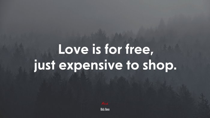 Love is for free, just expensive to shop. | Rick Ross quote