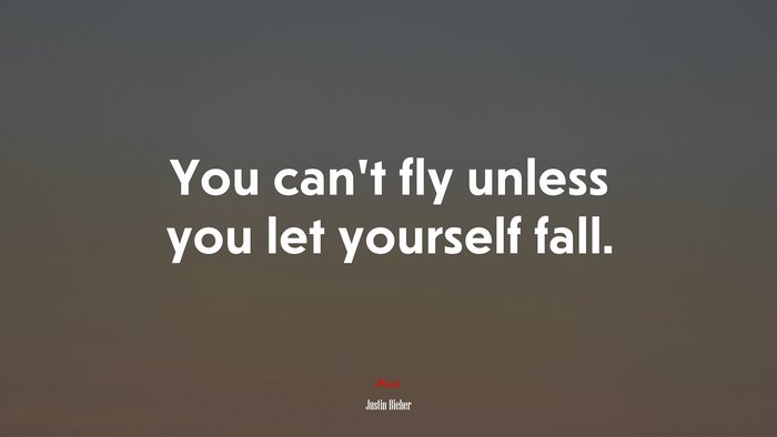 You can’t fly unless you let yourself fall. | Justin Bieber quote