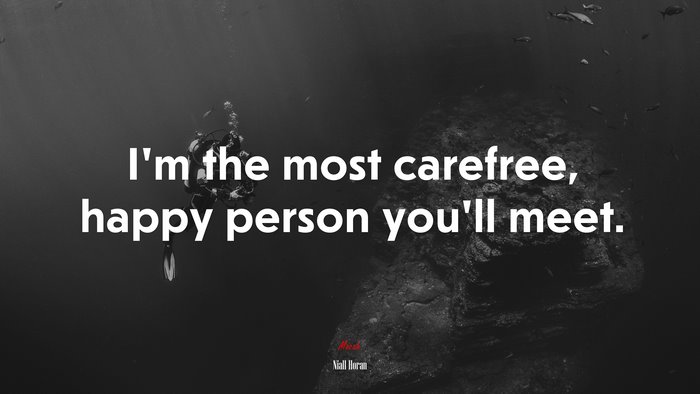 I’m the most carefree, happy person you’ll meet. | Niall Horan quote