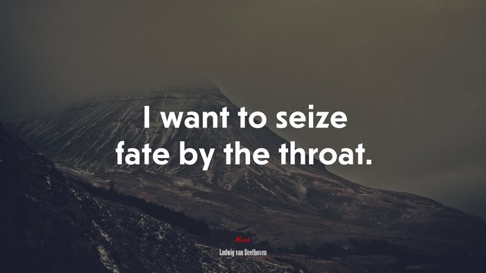 I want to seize fate by the throat. | Ludwig van Beethoven quote