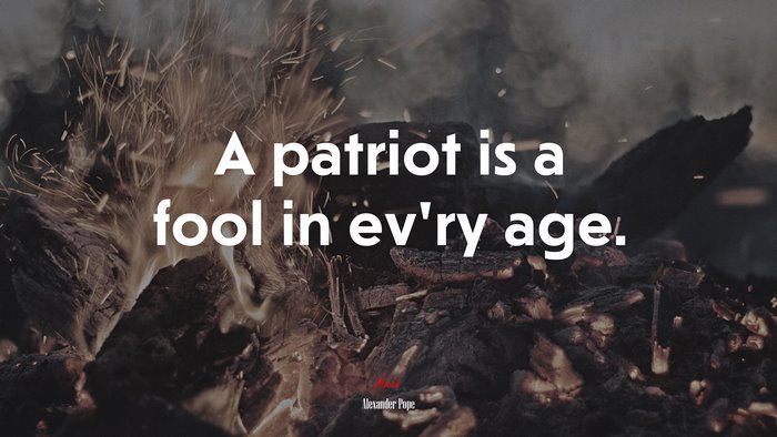 A patriot is a fool in ev’ry age. | Alexander Pope quote