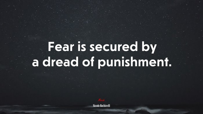 Fear is secured by a dread of punishment. | Niccolò Machiavelli quote