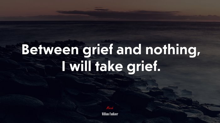 Between grief and nothing, I will take grief. | William Faulkner quote