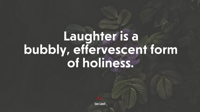 Laughter is a bubbly, effervescent form of holiness. | Anne Lamott quote