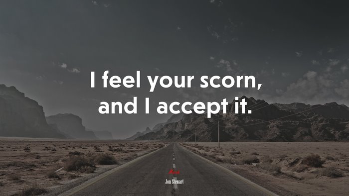 I feel your scorn, and I accept it. | Jon Stewart quote