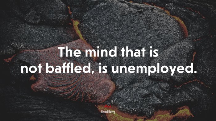 The mind that is not baffled, is unemployed. | Wendell Berry quote