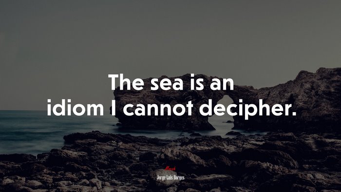 The sea is an idiom I cannot decipher. | Jorge Luis Borges quote