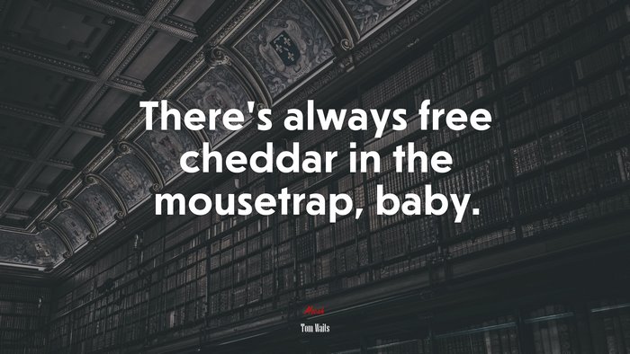 There’s always free cheddar in the mousetrap, baby. | Tom Waits quote