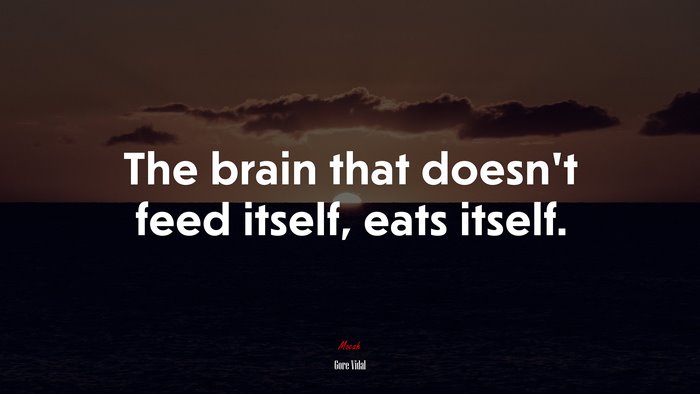 The brain that doesn’t feed itself, eats itself. | Gore Vidal quote